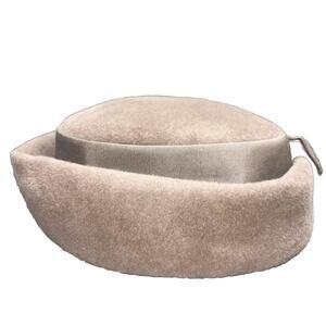 Vintage 1940s Bonwit Teller Pillbox Hat Grey W/Bow